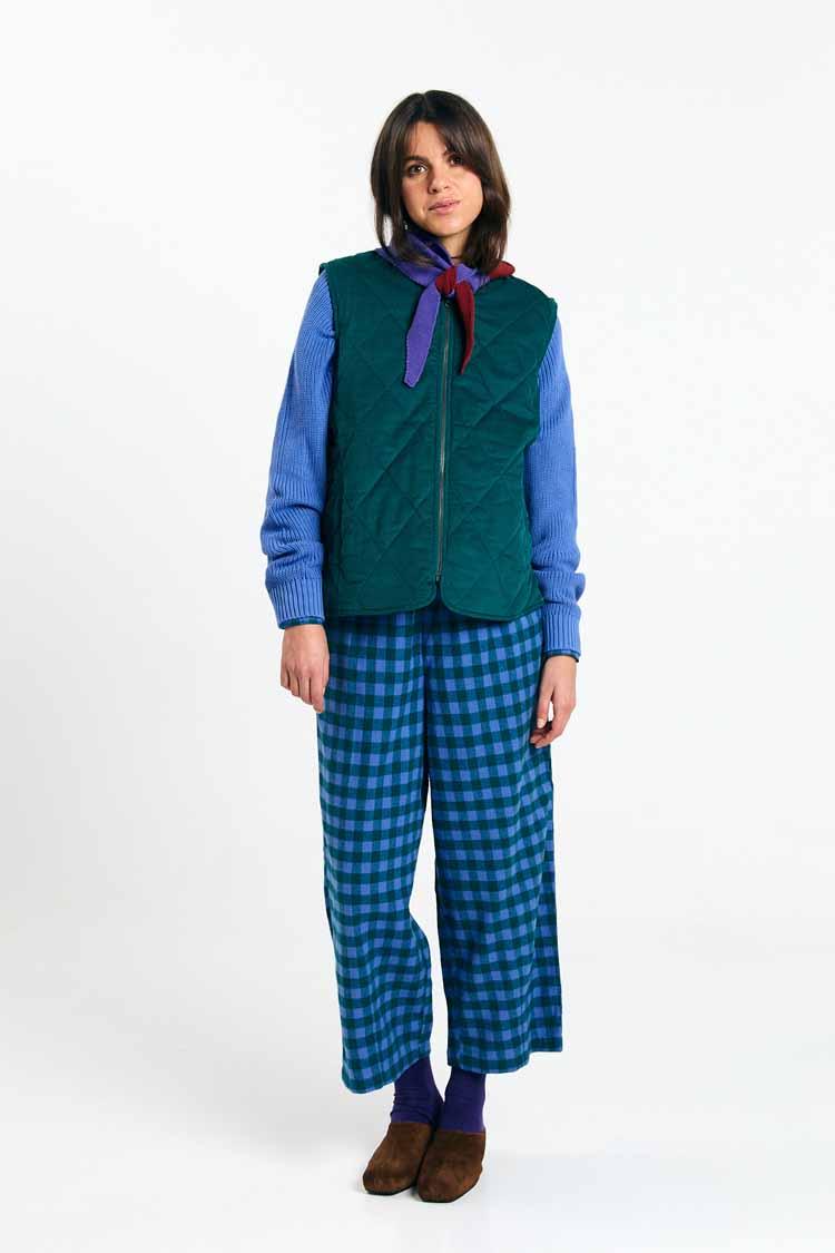 Suite13Lab Meda Vest Deep Green Damen Steppweste Baumwolle grün